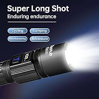 Vista 5 de Linternas Recargables Paquete de 2, Linterna Super Brillante de Altos Lúmenes, 5 Modos con Zoom Linternas con Pantalla Digital LCD, Potentes