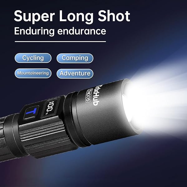 TrixHub Rechargeable Flashlights 2 Pack, Super Bright High Lumens Flash Light, 5 Modes Zoomable Linternas with LCD Digital Display, Powerful Handheld LED Flashlights for Home Emergencies Camping - 5