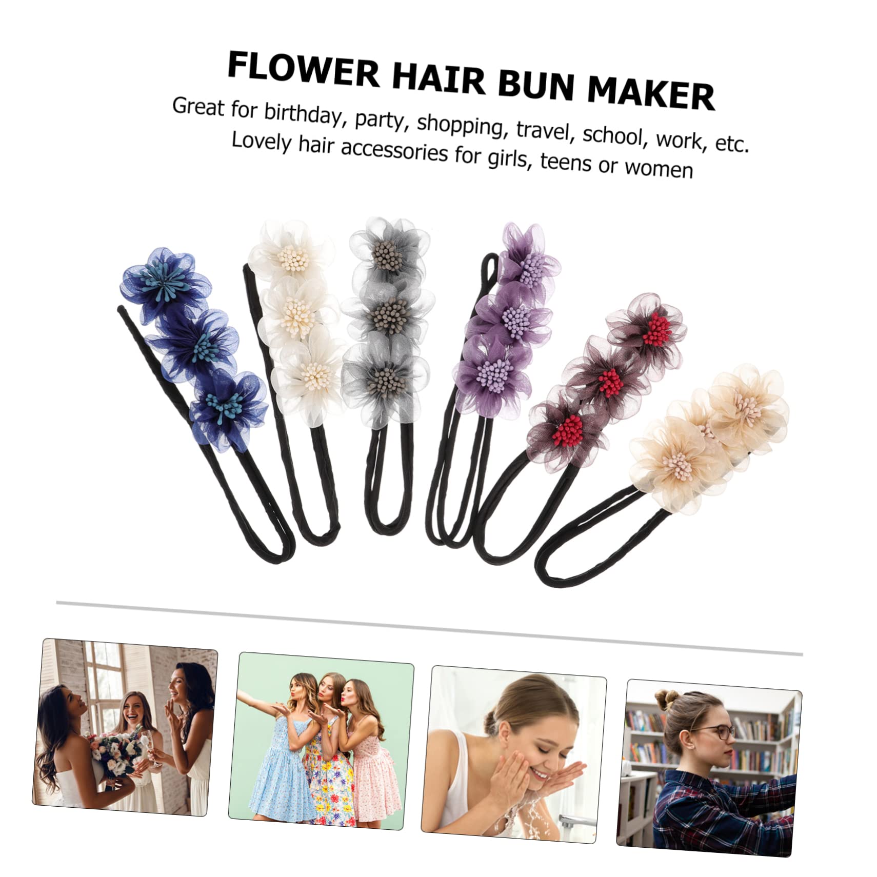 FRCOLOR 18stücke Teiliges Eleganter Blumen-haarbun-maker Für Stilvolle Hochsteckfrisuren Kinderfreundlich Und Langlebig Für Modische Looks Und Besondere Anlässe