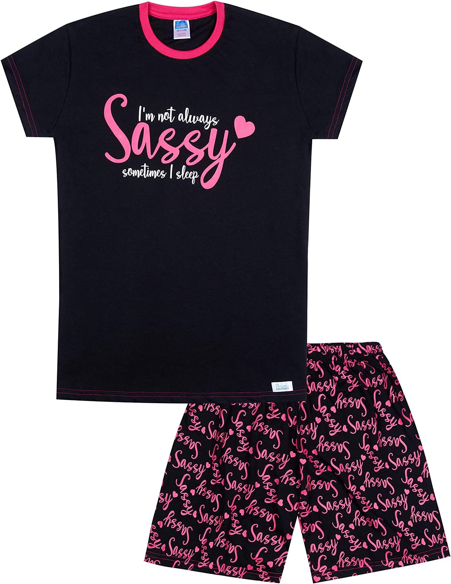 ThePyjamaFactoryGirls I'm Not Always SASSY Sometimes I Sleep Cotton Short Pyjama Set