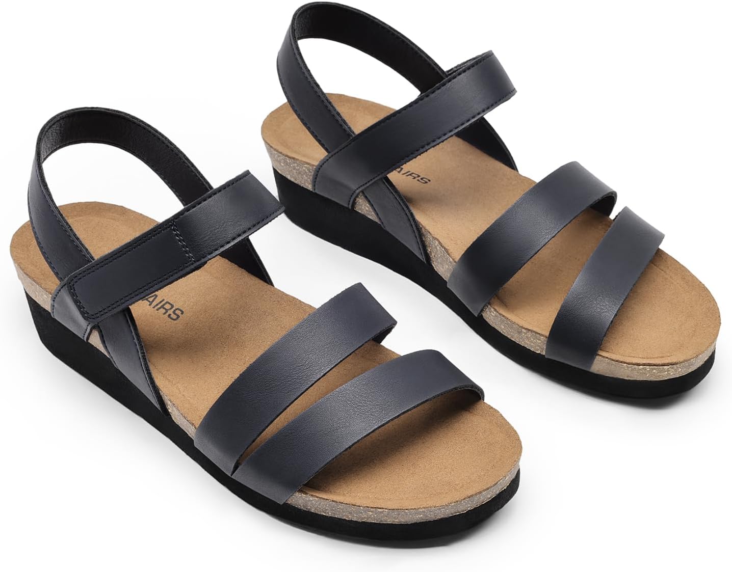 DREAM PAIRS Women's Low Heel Wedge Sandals, Round-Toe Comfortable Casual Flatform Dress Shoes with Arch Support - Image 7