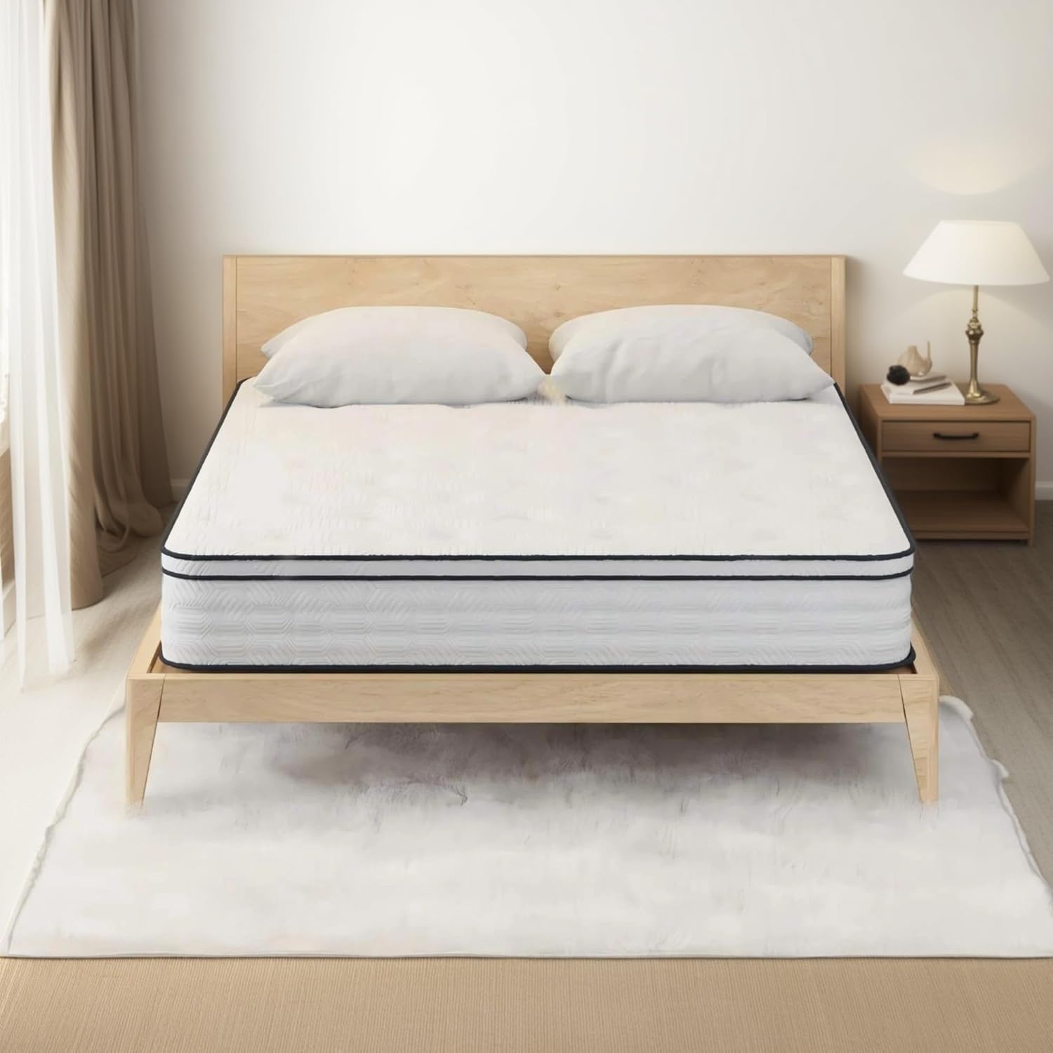 12" Queen Size Hybrid Mattress,Euro Top Pocket Spring & Cooling Memory Foam,Medium Firm Support,Fiberglass-Free,CertiPUR-US Certified,Pressure Relief for Back/Side Sleepers,Designed & Made in Italy product image