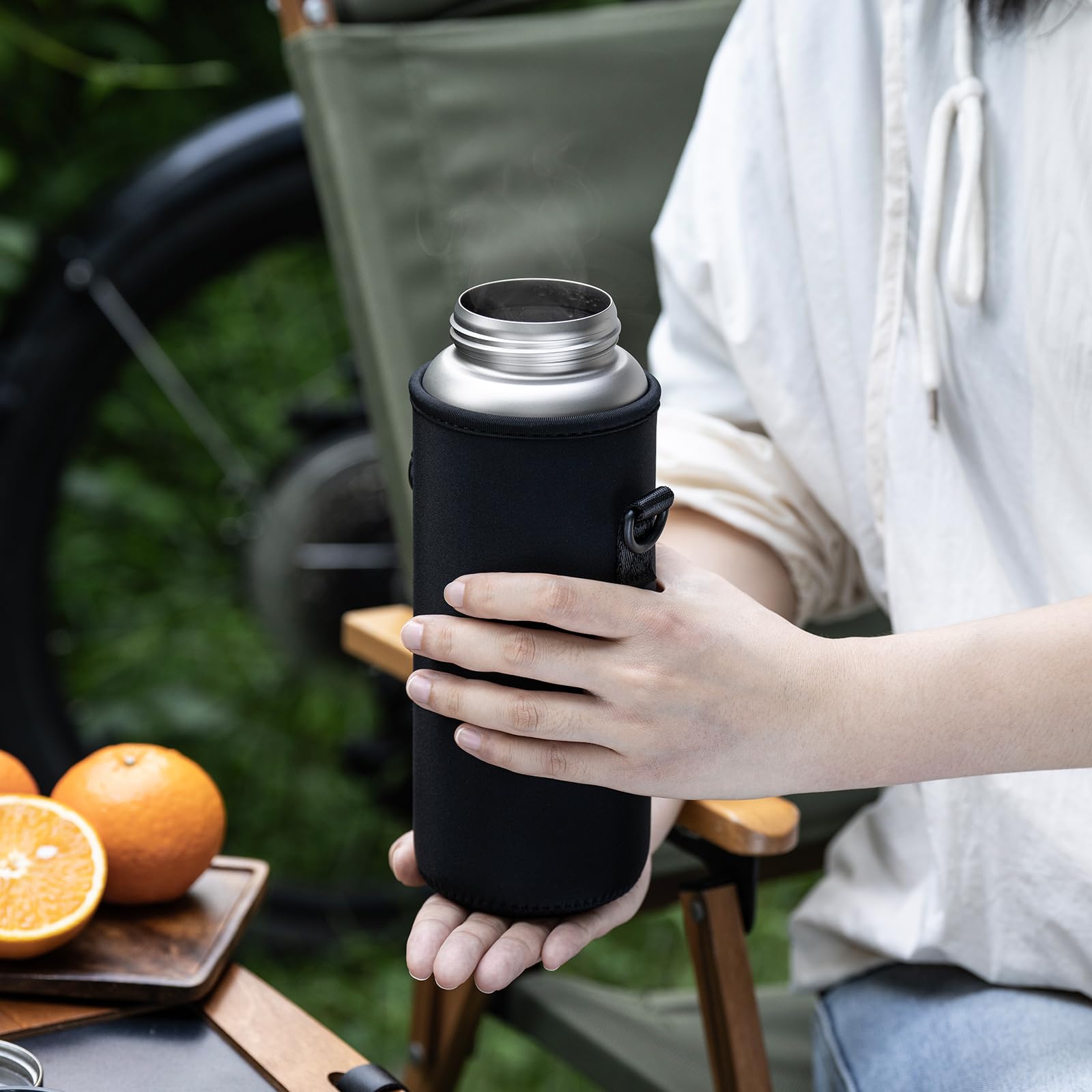 Boundless Voyage Gourde ultra légère en titane 950 ml Finsh mat + couvercle en polypropylène