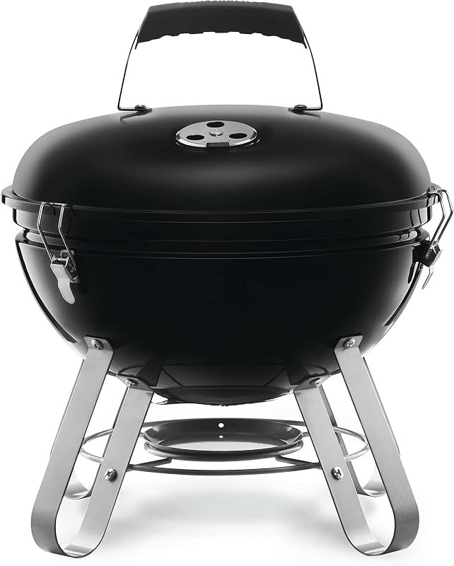 Legend 14-Inch Portable Charcoal Kettle Grill, Black, Chrome-Plated Cooking Grid