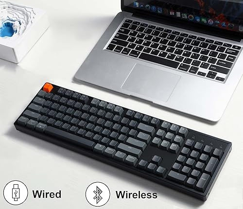 Miniatura 2 de Keychron Teclado mecánico inalámbrico K10 de tamaño completo de 104 teclas, retroiluminación RGB intercambiable en caliente con interruptor marrón