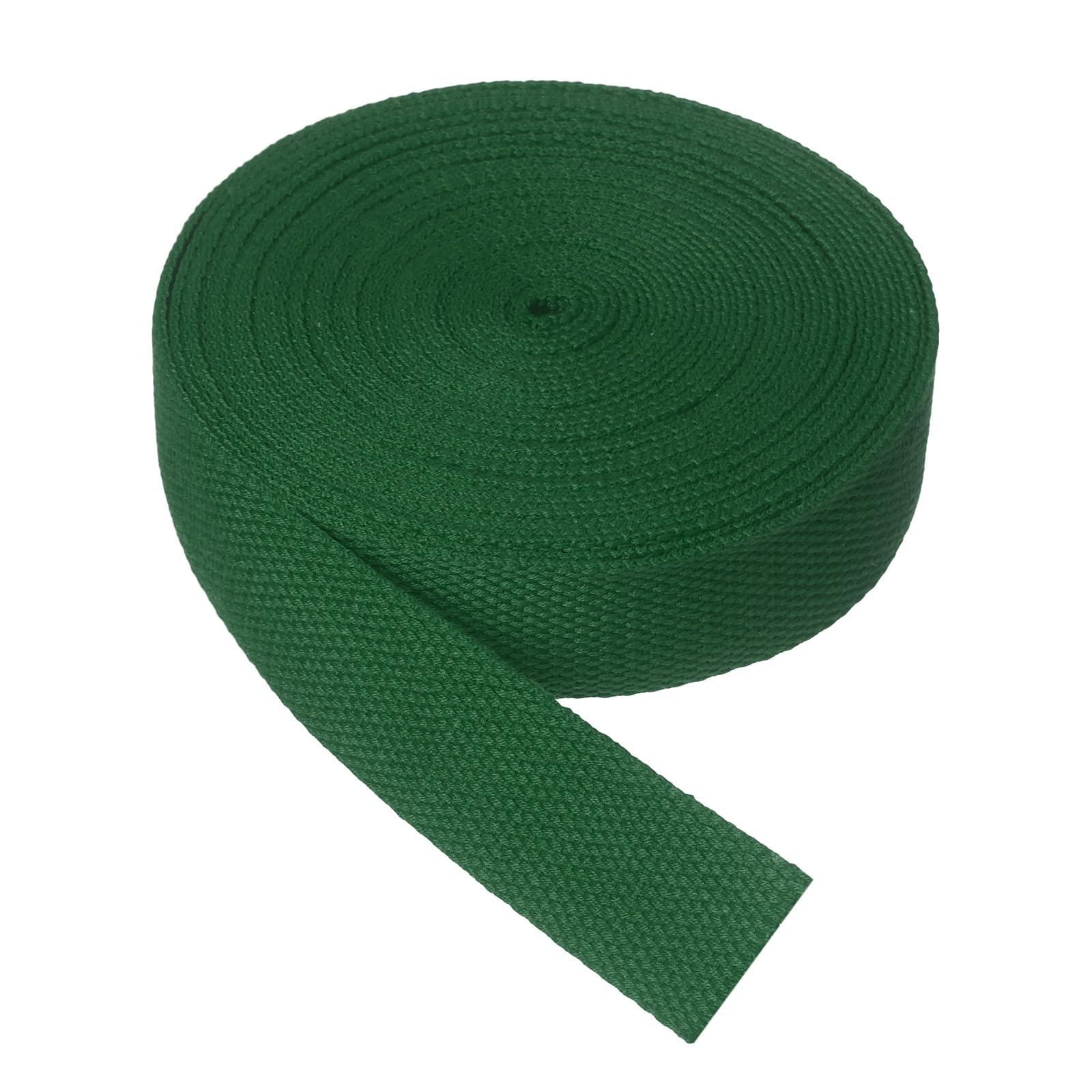 sourcing map Cotton Twill Tape, 2.5cm x 4.6M Cotton Ribbon Bias Binding Tape Trim Webbing Straps for Sewing DIY Crafts Gift Wrapping, Dark Green