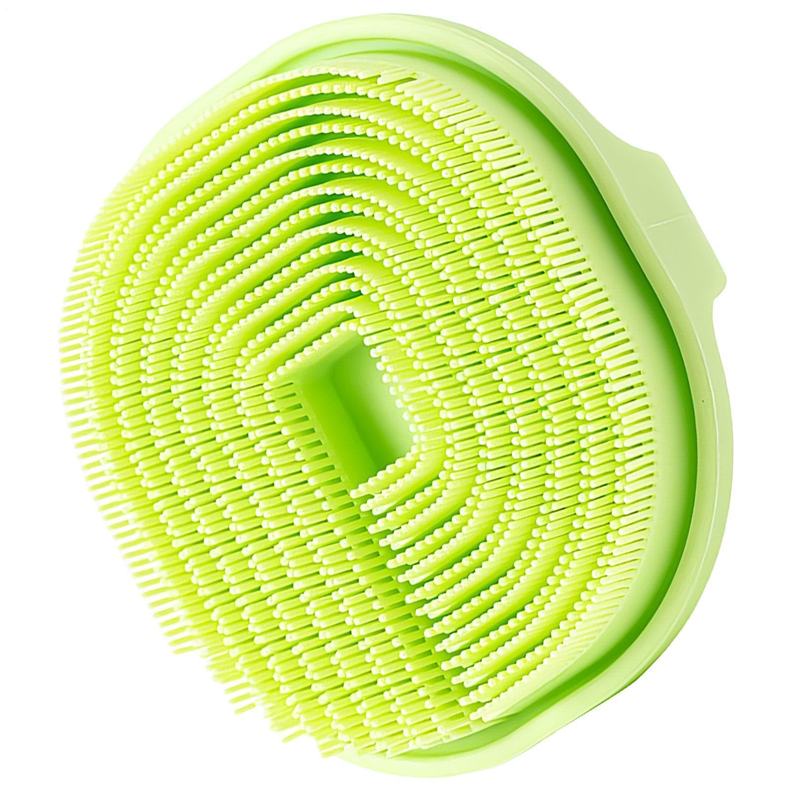Ergonomischer Silikon-Körperschrubber, Körperreinigung, Duschbürste | Massage-Duschzubehör, weich, ergonomisch, entspannend, Massage-Schrubber für Fitnessstudio, Duschzubehör, Grün