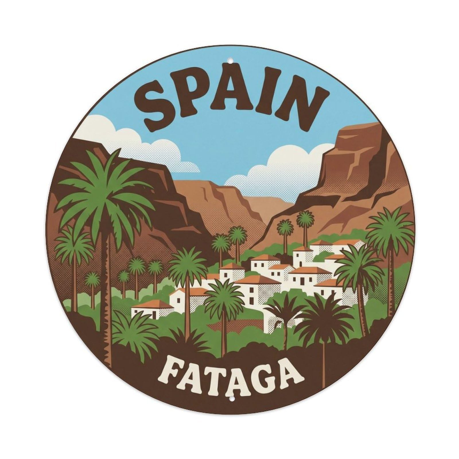 Gran Canaria Fataga Spain Landmark Travel Metal Tin Sign