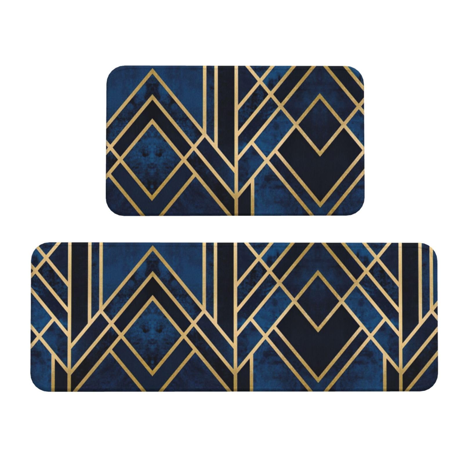 Tapis de cuisine antidérapants pour Noël lot de 2 tapis géométriques abstraits lavables