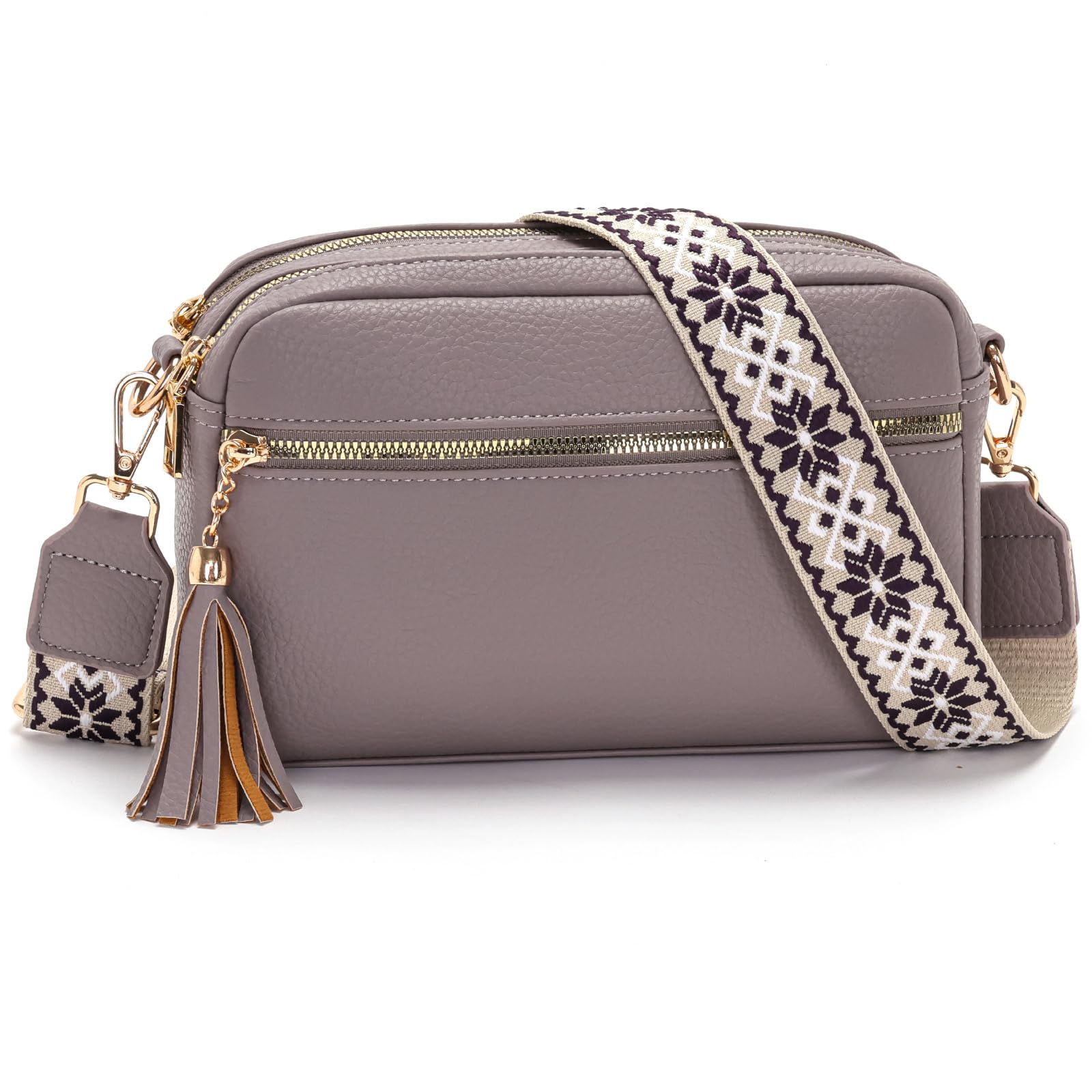 LANXINGLUO Handytasche umhängetasche damen，handtasche damen mittelgroß mit 4 Fächern，mit Verstellbar Abnehmbar Breiter Gurt，crossbody bag schwarze