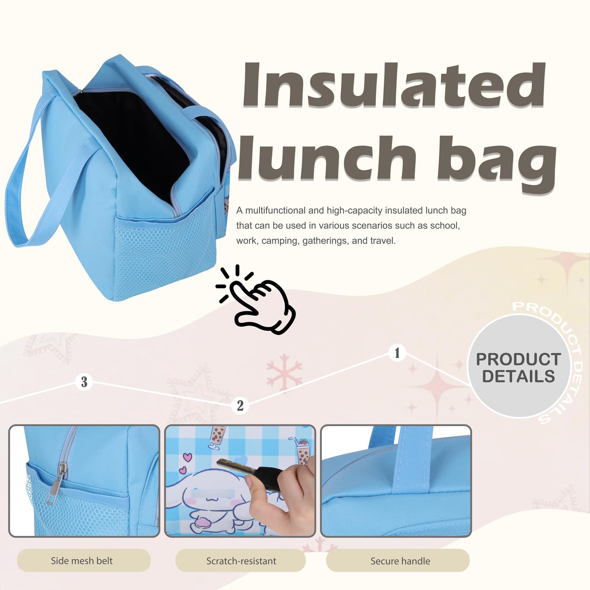 Amazon.com: Roffatide Anime Cinnamoroll Lunch Bag for Women Men