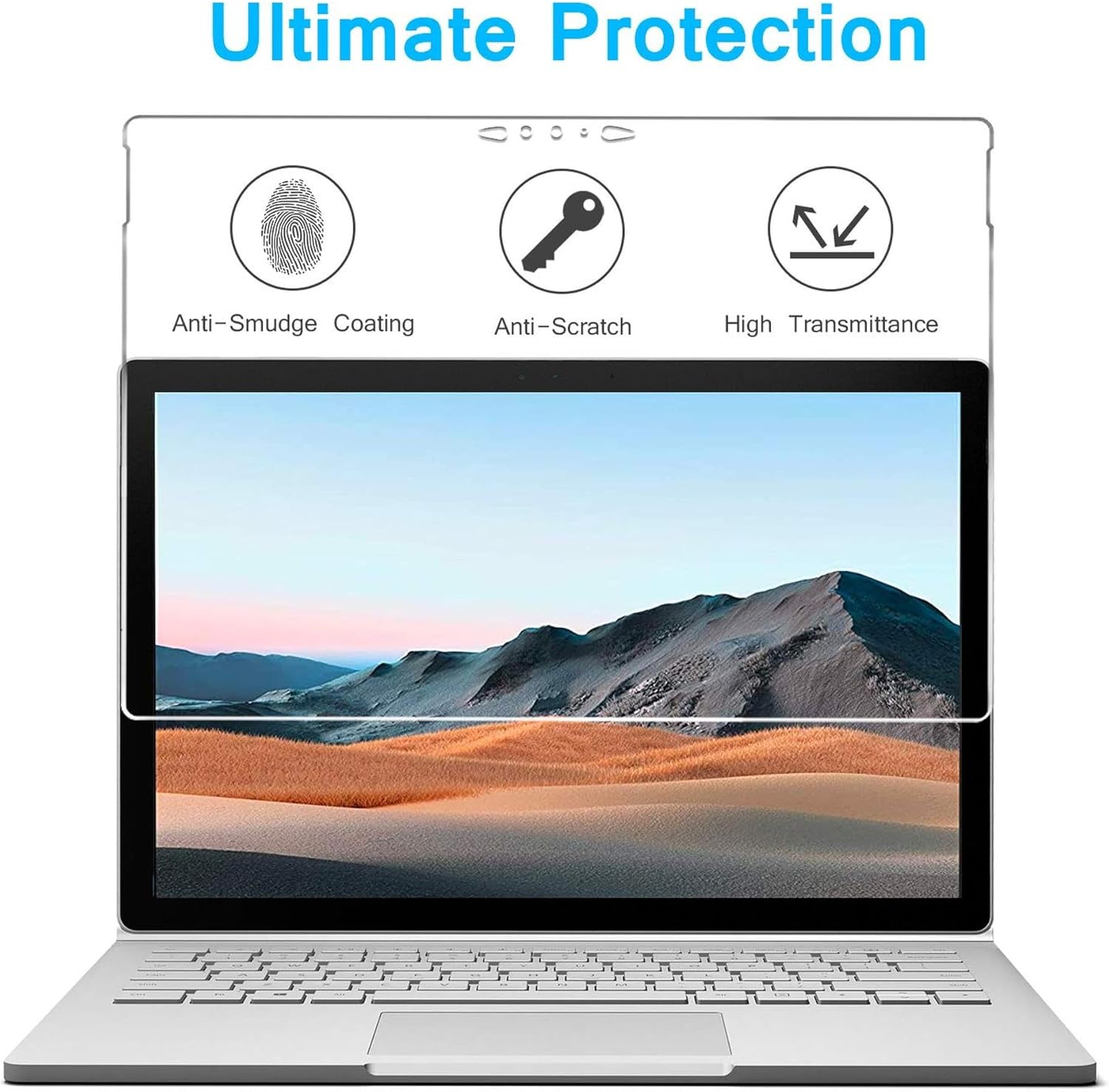 Adeway Surface Book 3 (15 Inch 2020) Screen Protector，9H Tempered Glass Film, Anti-Scratch, Easy Installation Screen Protector for Microsoft Surface Book 2/3-15 Inch