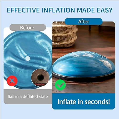 Miniatura 3 de Bomba de bola de ejercicio compatible con Bosu Balance Trainer, bomba de aire de mano para pelota de ejercicio, bomba de mano portátil para