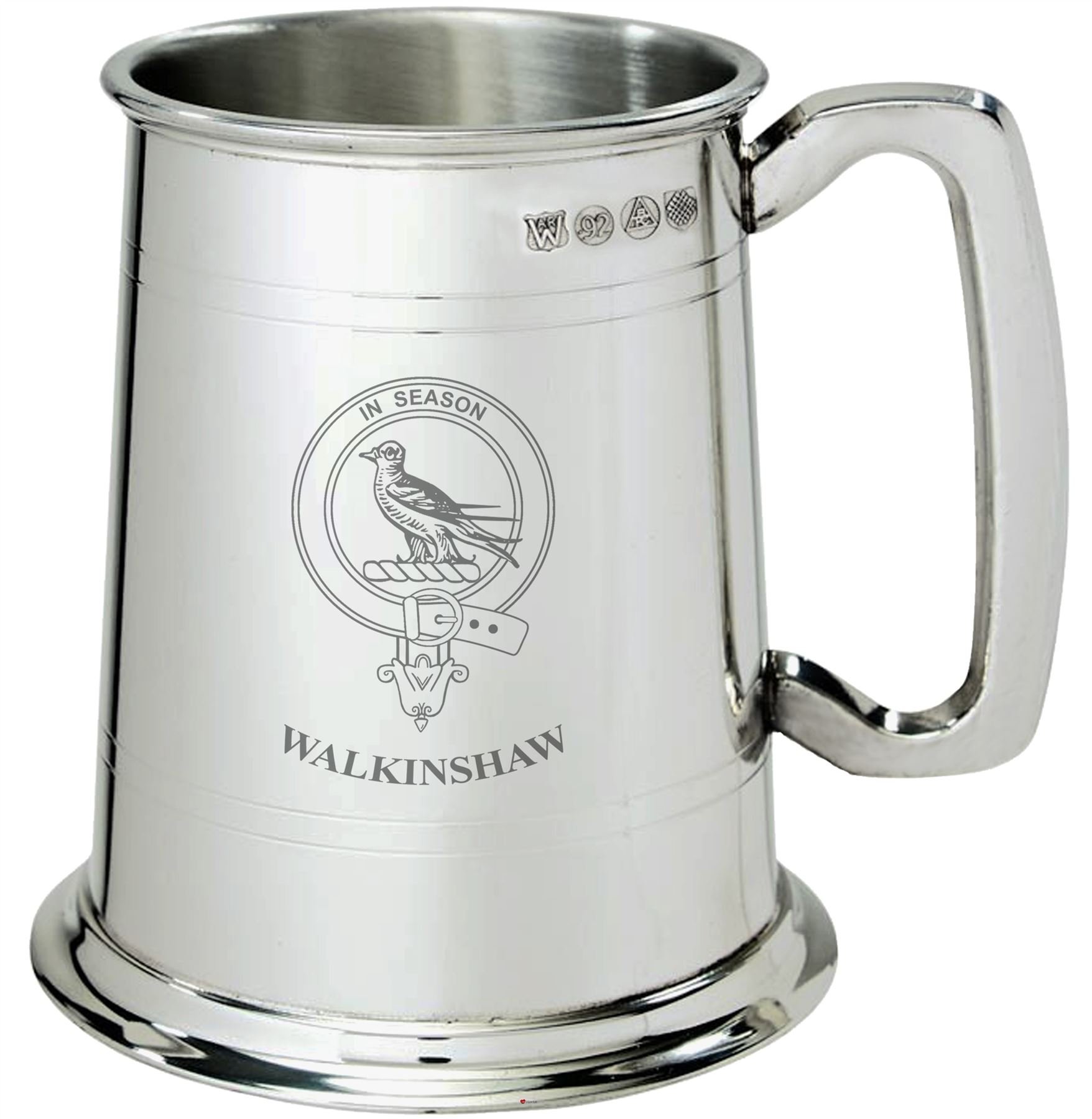 Tankard de estaño Walkinshaw de 1 pinta, jarra de cerveza celta coleccionable