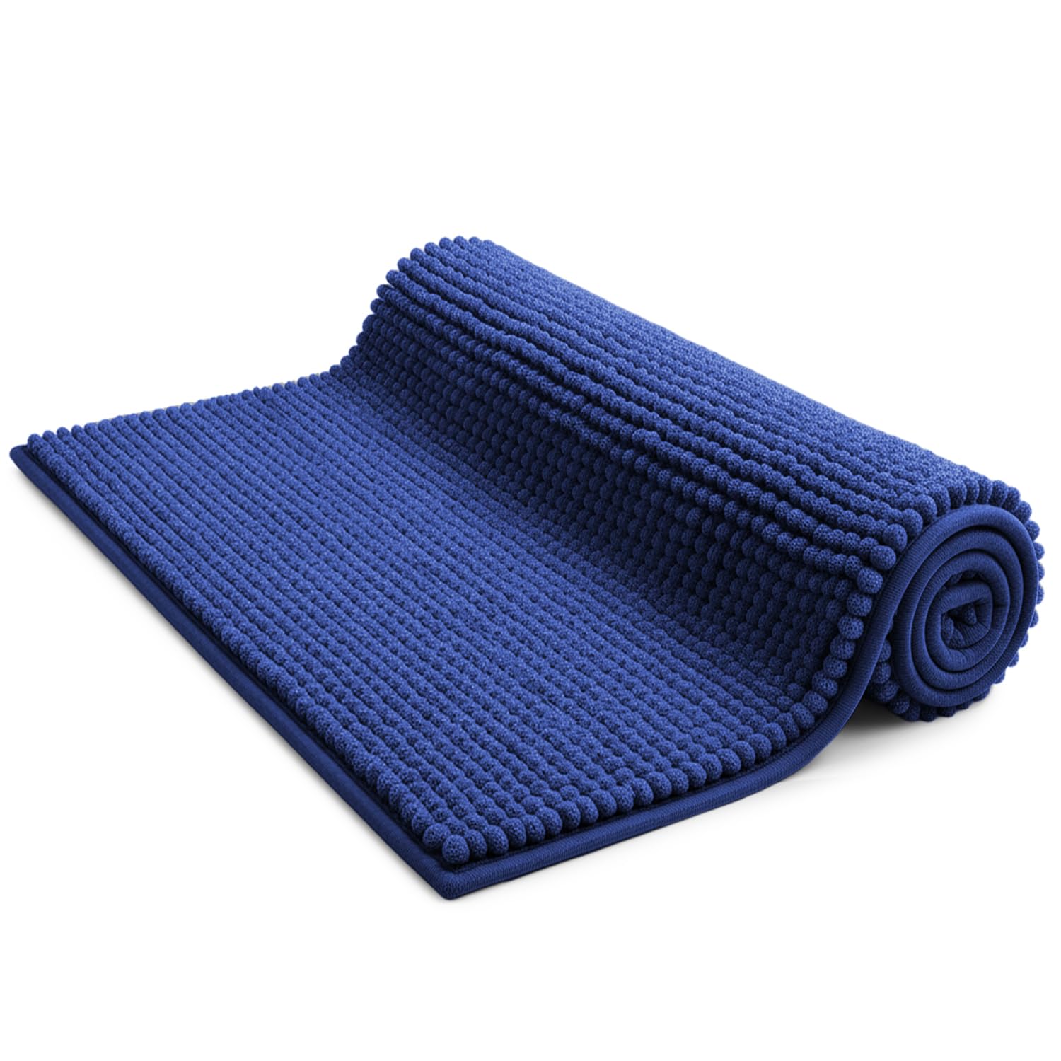 KEPLIN Non-Slip Microfibre Bath & Toilet Mat - Soft, Plush & Comfortable Rug with Machine Washable Design - Water Absorbent & Quick Drying to Keep Bathroom & Home Hygienic & Clean (50x80cm) Navy