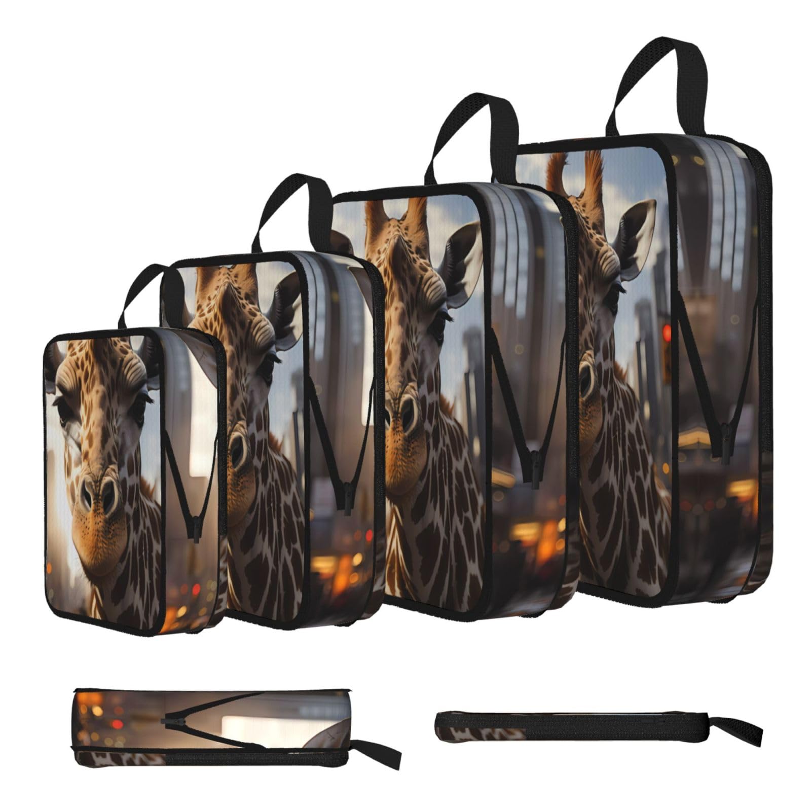 New York Giraffe Street Compression Packing Cubes 4 Piece Set