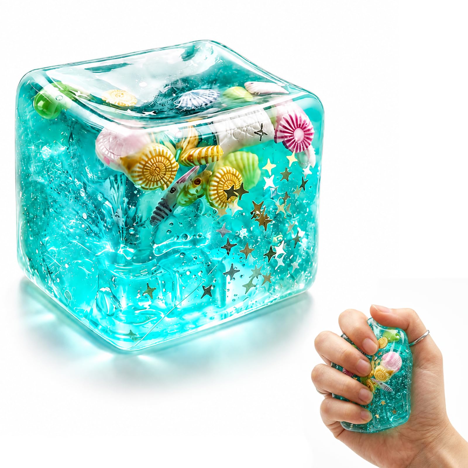 Viral Squishies, Slow Rebound Squishy Cube for Office Desk Stress Relief and Classroom Concentration, Single Piece Malty Candy Star Island Cube
