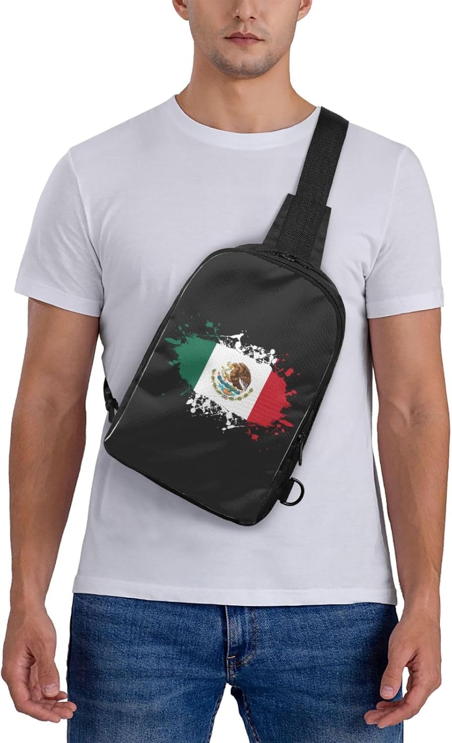 Flag Of Mexico Eagle Mini Crossbody Sling Backpack Shoulder Chest Bag Daypack for Hiking Traveling