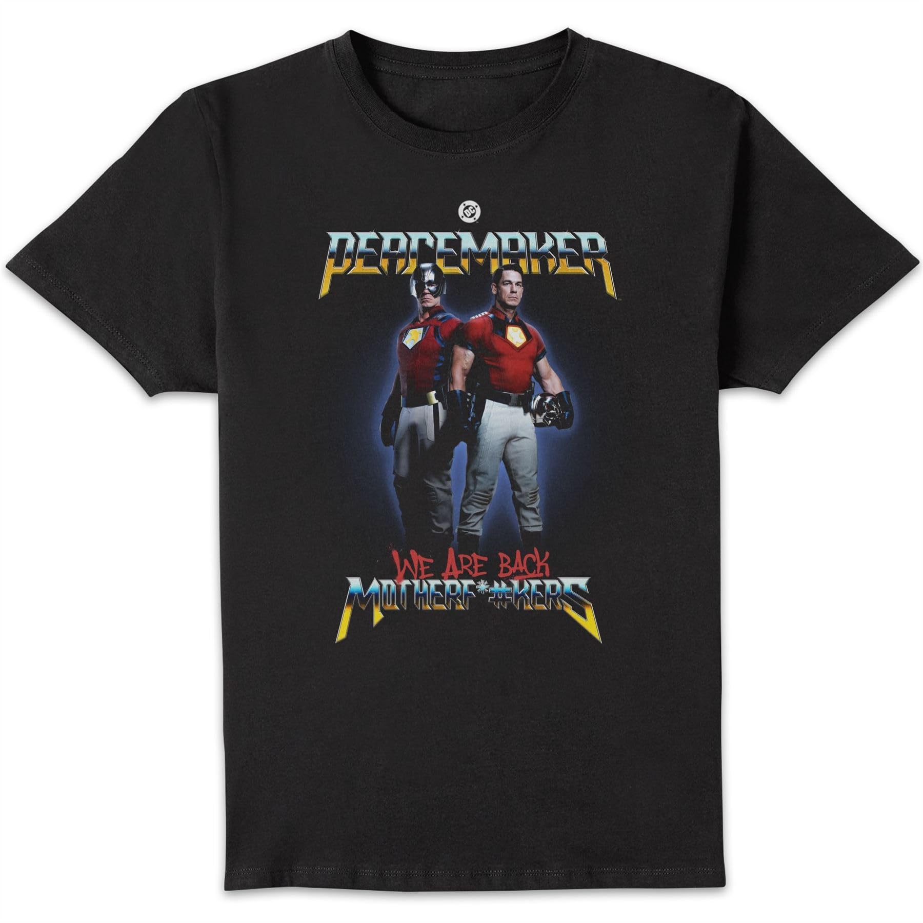 Zavvi Unisex Multi Official Dc Comics Peacemaker We Are Back Adults T-Shirt - Black - M