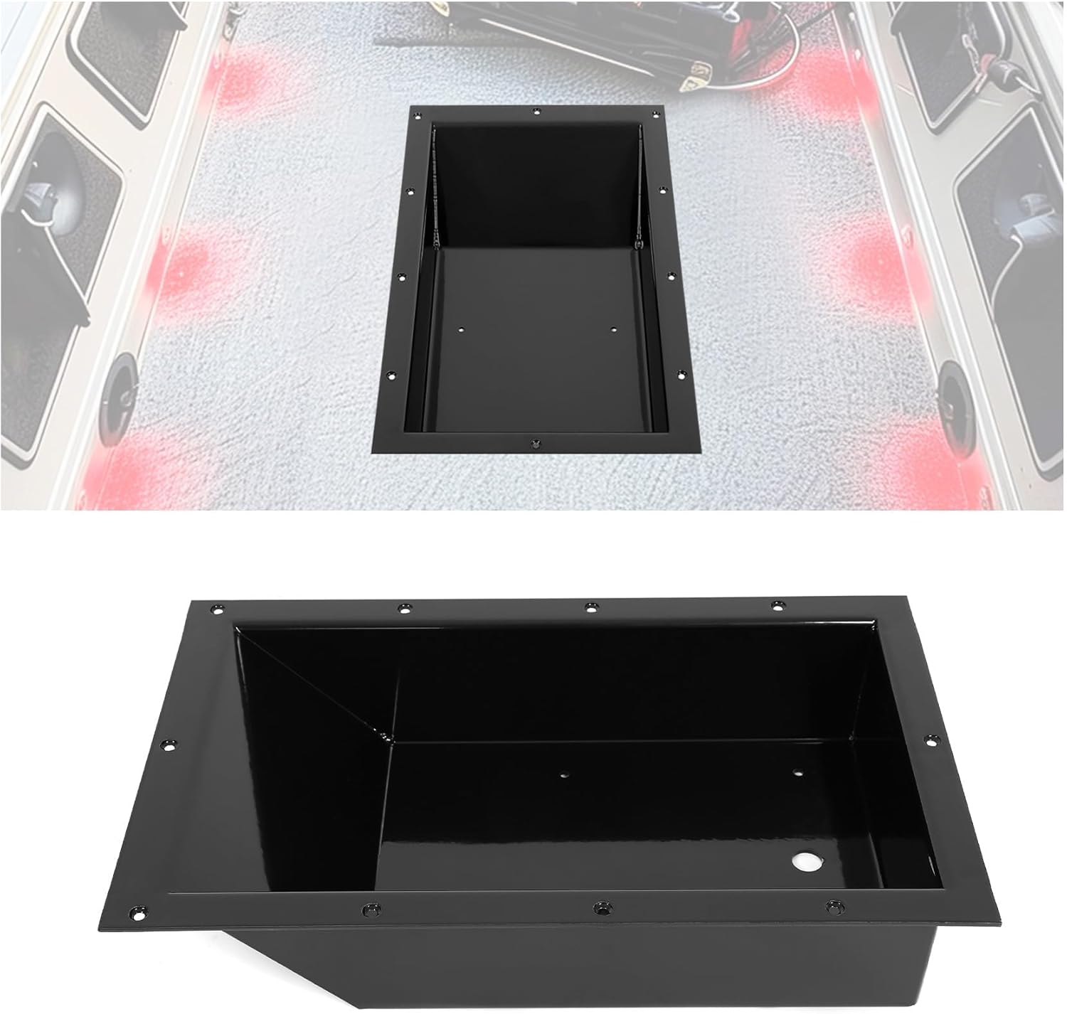KUAFU Universal Trolling Motor Foot Pedal Pan Compatible with Most Brands MinnKota Marine MotorGuide Recessed Trolling Motor Foot Control Foot Tray Boat Aluminum Durable Marine Powder Coated Sturdy