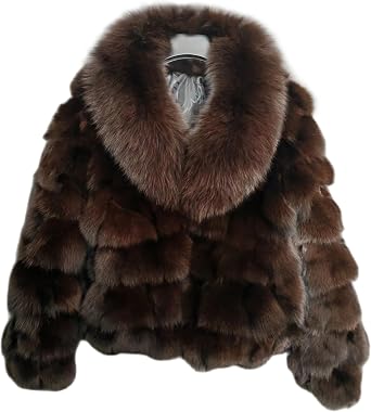 Womens Genuine Fox Fur Coat Thick Warm Fur Jacket Winter coat