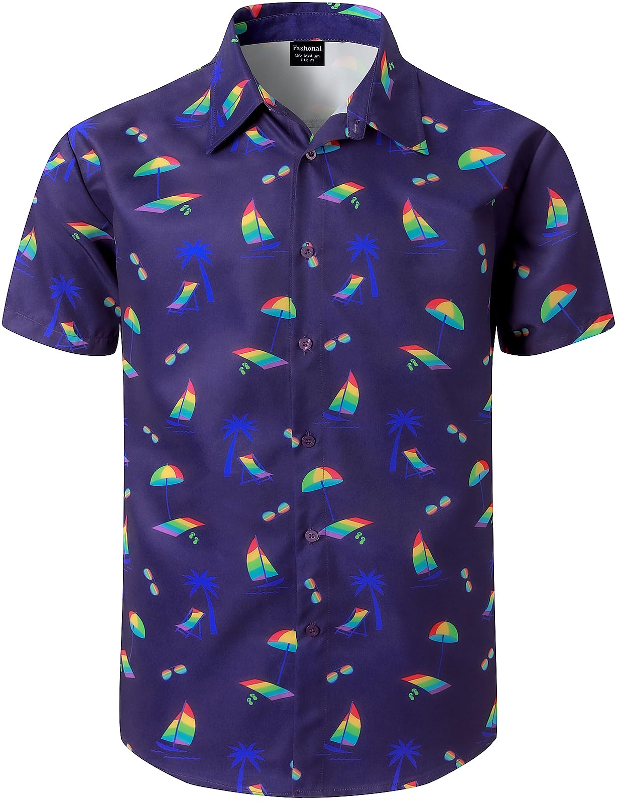 Men's Hawaiian Shirt Button Down Summer Short Sleeve Shirt