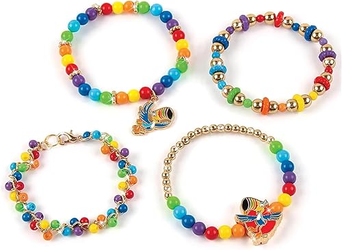 Miniatura 3 de Make It Real Kellogg's Cerealsly Cute  Froot Loops  Kit de pulsera de bricolaje, 222 piezas, dijes Toucan Sam, crea 4 pulseras temáticas de