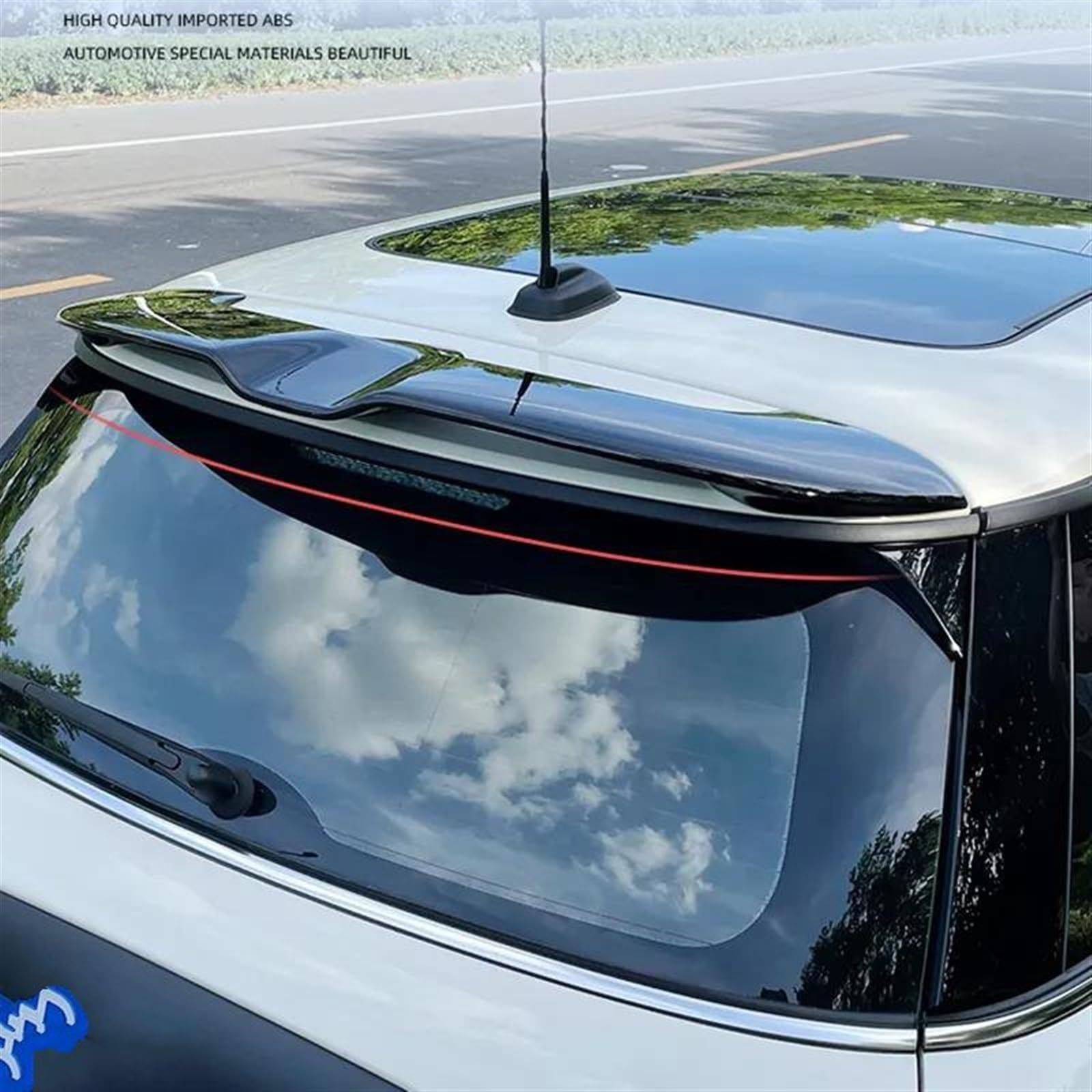 2 Pezzi Spoiler Posteriore Aletta Estensione Per Mini Cooper F55 F56 S JCW 2014-2021 (Nero Effetto Carbonio)
