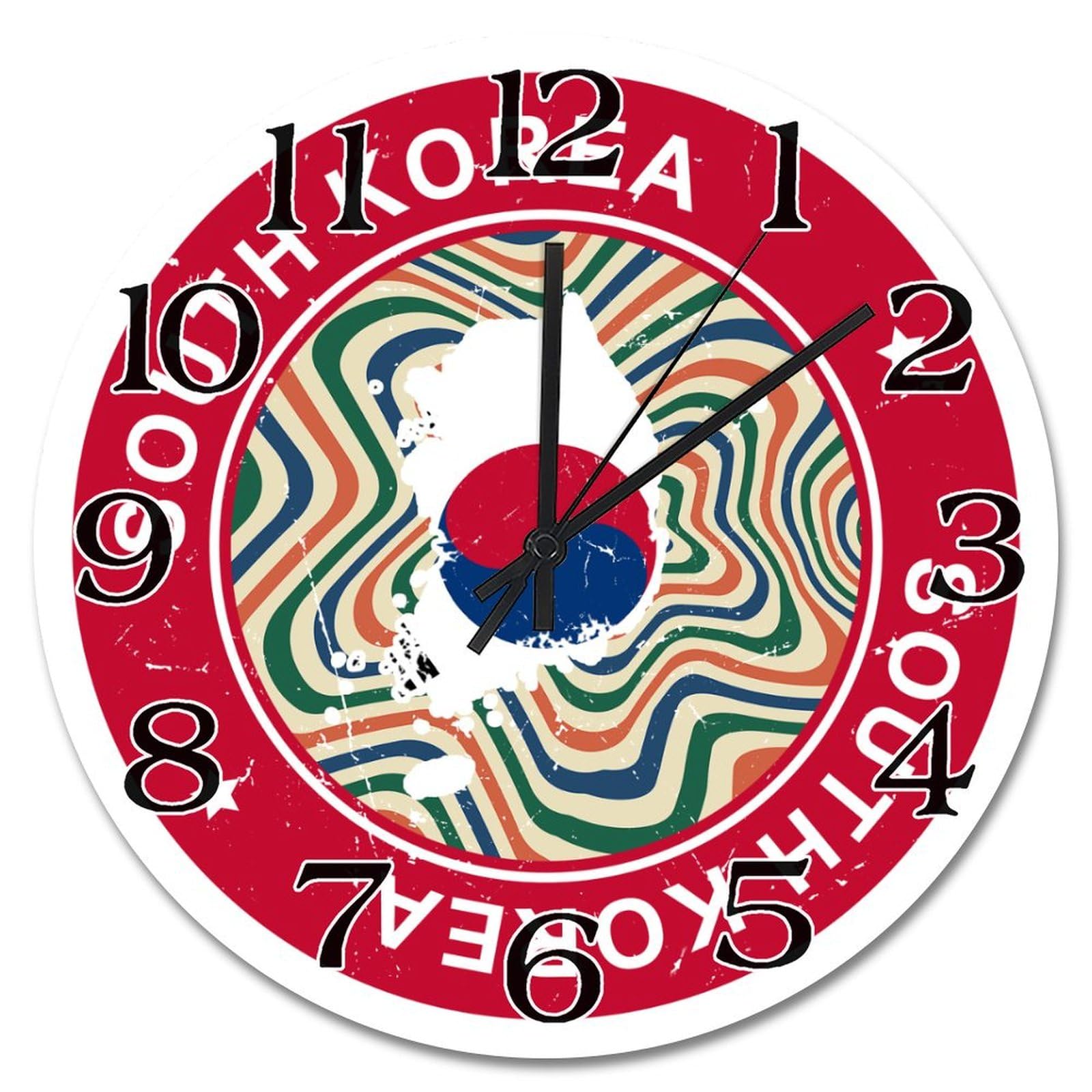 Horloge Corée du Sud ronde colorée pour cuisine et bureau élégant