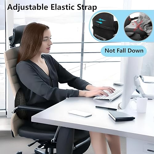 Miniatura 3 de AgoKud Almohada lumbar, almohada de apoyo lumbar para automóvil y silla de oficina, almohada de apoyo de espalda de espuma viscoelástica para