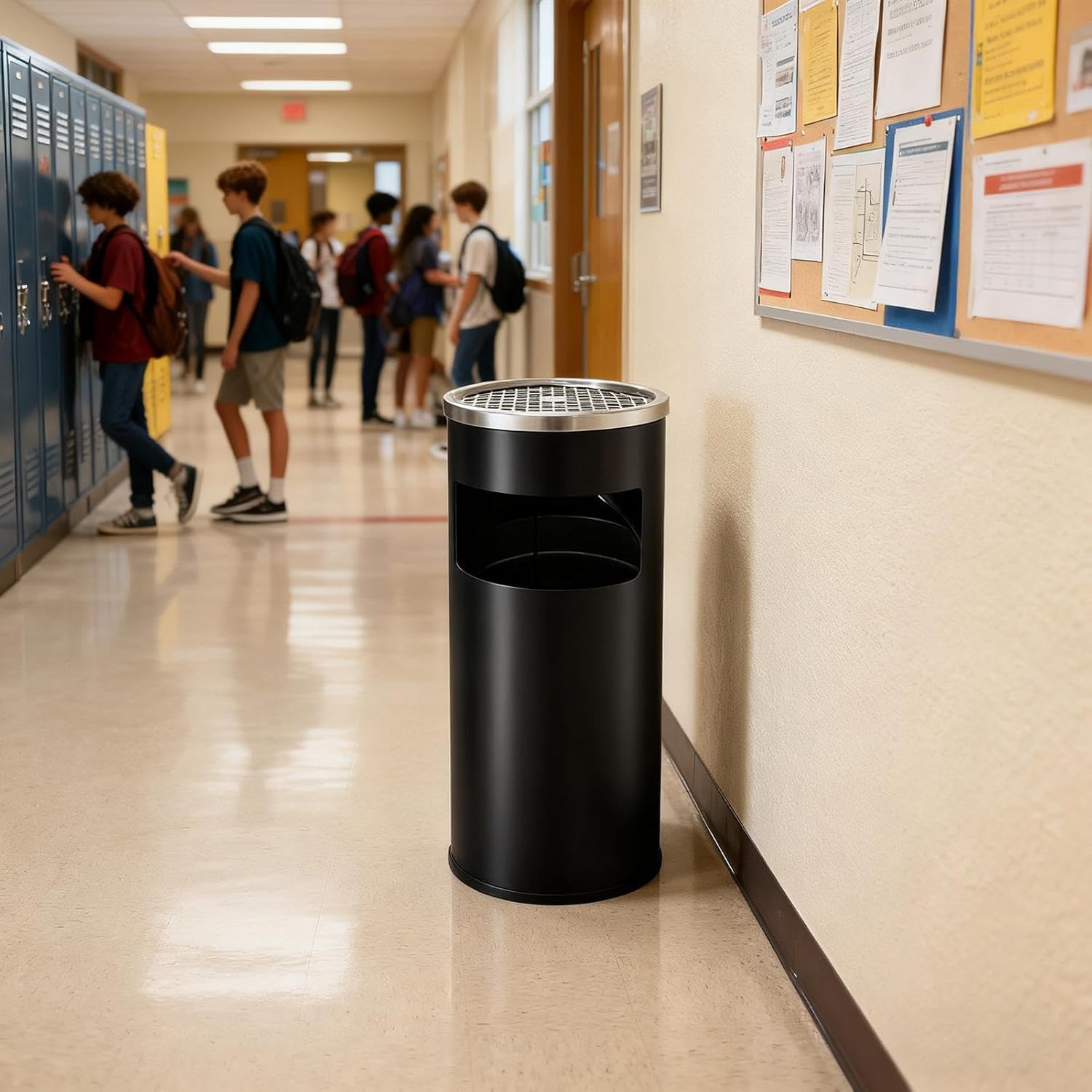 ゴミ箱,大型 ステンレス製 灰皿付き - 屋外 廃棄物 ゴミ箱 | 室内・屋外・商業用・ホテル・パティオ・庭・裏庭用