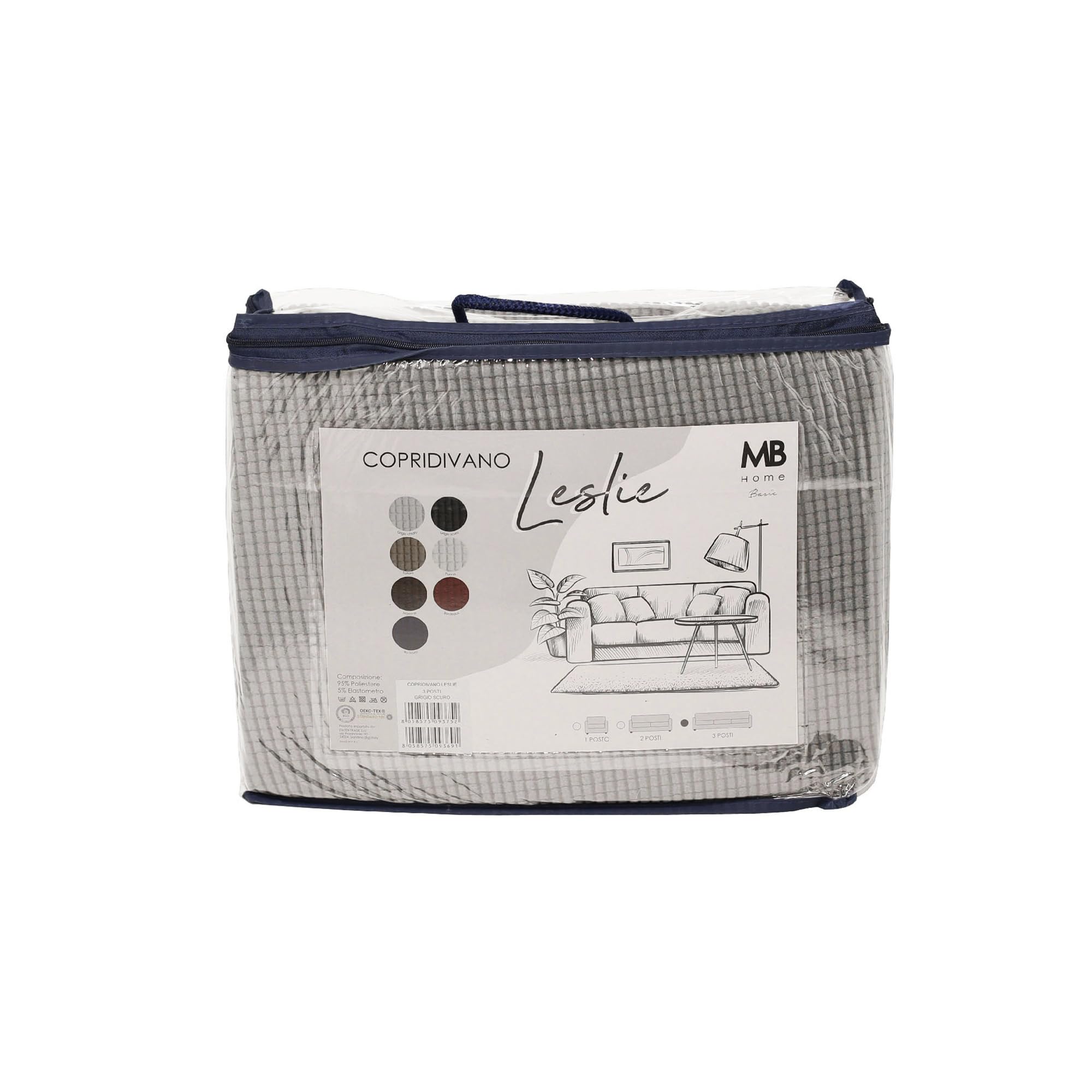 Italian Bed Linen Leslie elastyczny pokrowiec na sofę, jasnoszary, 1-osobowy