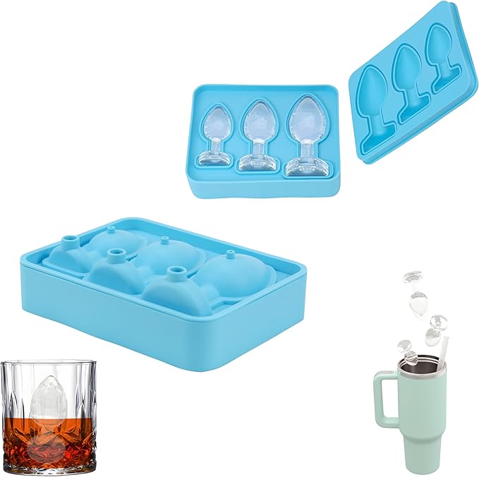 Amazon.com: Funny Ice Cube Mold 2 Pack Silicone adult Ice Cube Molds ...