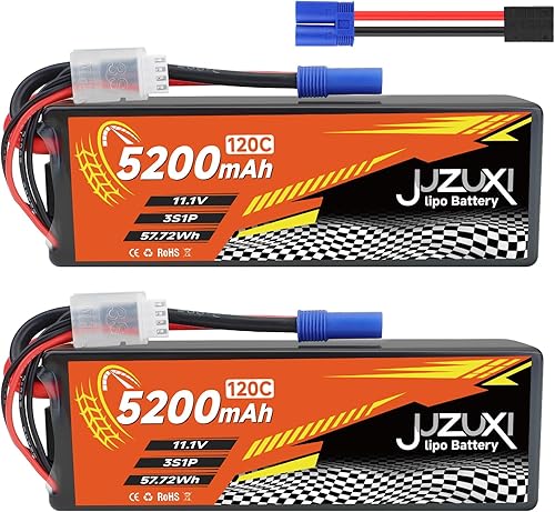 Batería Lipo de 11.1 V 5200 mAh 3S 120C recargable de polímero de litio con conector XH y EC5 compatible con modelos RC Car RC Boat Quadcopter