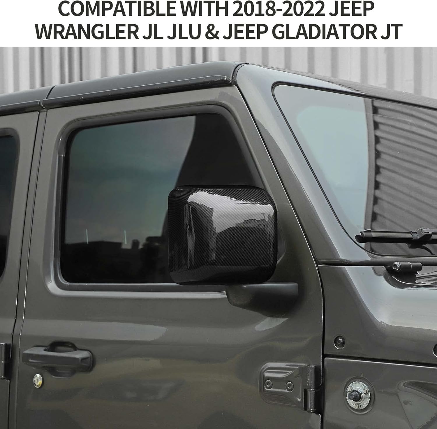 CheroCar for JL Side Mirror Covers Exterior Accessories for 2018-2025 Jeep Wrangler JL JLU & Jeep Gladiator JT (Carbon Fiber)…