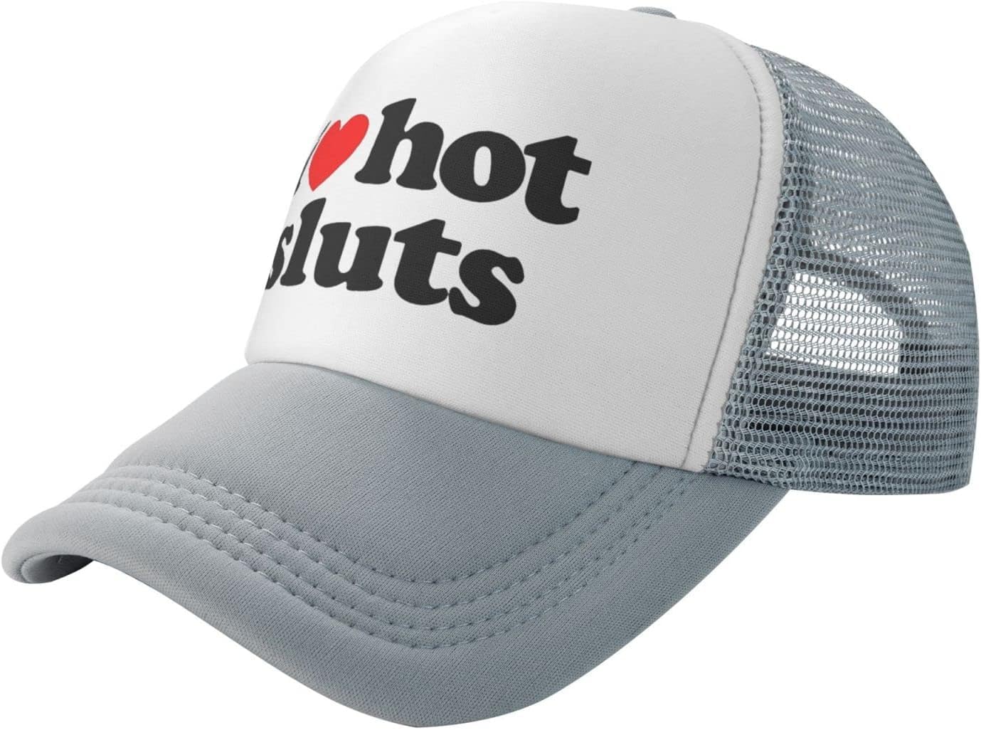 FJQWKLF Hat,I Love Hot Sluts Trucker Hat Baseball Cap Black Women Men Dad Hat Golf Cowboy Hat