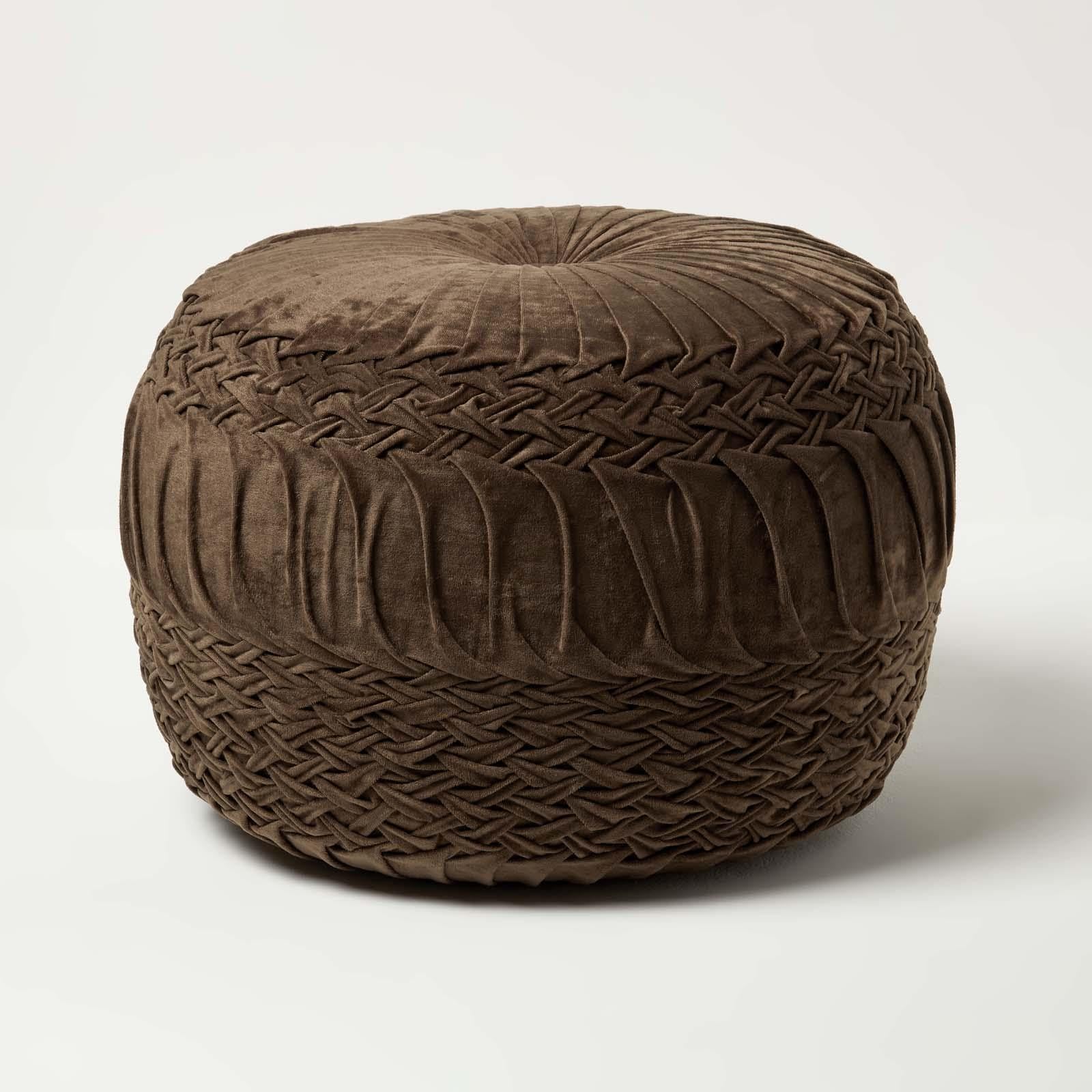 Pouf repose pieds Sofia en velours pour salon cosy