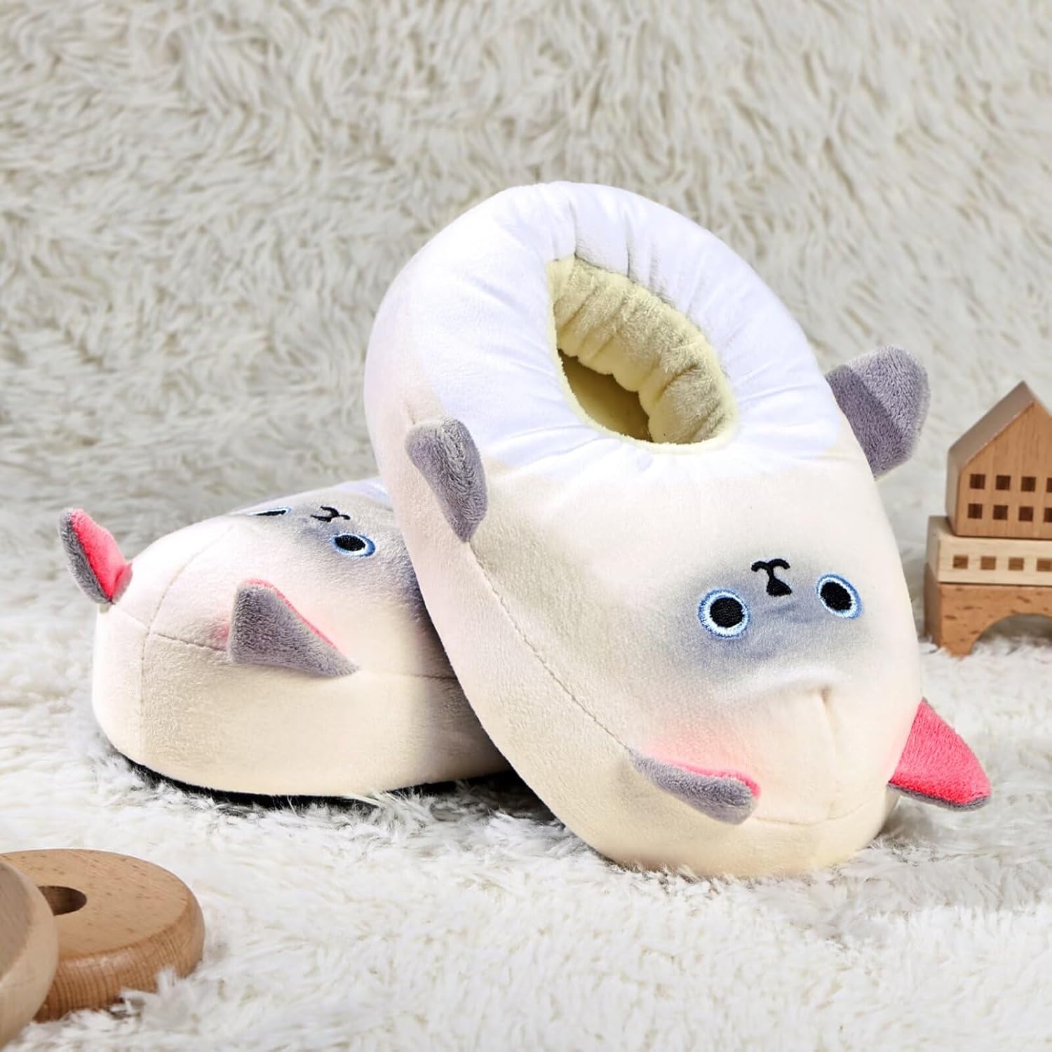 IceUnicorn Toddler Slippers Kids Cute Funny Animal House Shoes Girls Boys Christmas Plush Bedroom Indoor Slipper Washable - Image 2