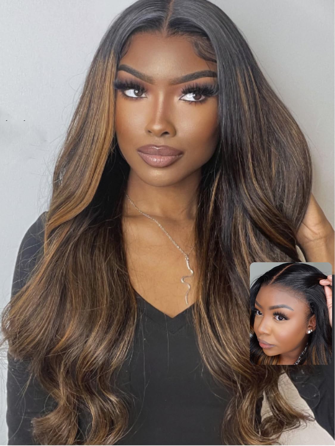 UNICE Bye Bye Knots Pre Everything Glueless Wig Balayage Brown 7x5 Lace Front Wigs Human Hair Body Wave Pre Plucked Pre Cut Bleached Knots Ready to Go Human Hair Wig 150% Density 24 inch