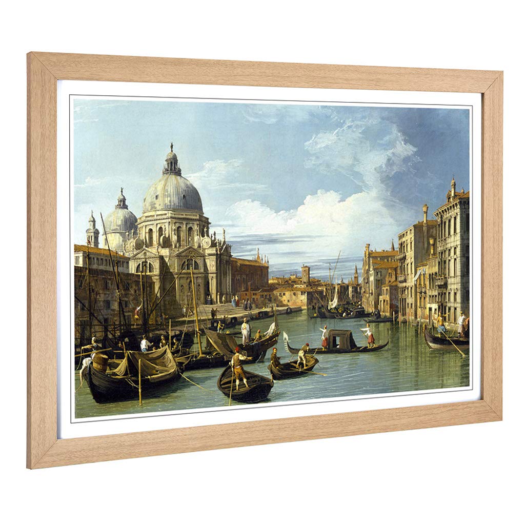 Big Box Art Framed Print of Giovanni Canaletto Entrance to The Grand Canal Design | Wall Art Picture| Home Decor for Kitchen, Living Room, Bedroom, Hallway, Oak, A2 / 24.5x18 Inch / 62x45cm