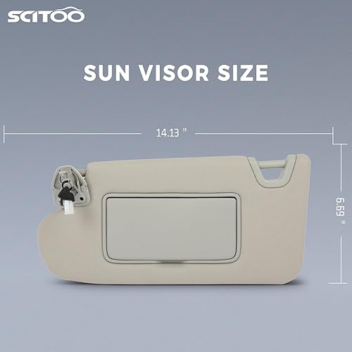 Miniatura 9 de SCITOO Conjunto de visera solar beige del lado del pasajero derecho 74320-42501-A1 con luz blanca para placa de matrícula para Toyota RAV4 2006 2007