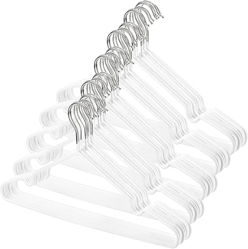 Tosnail Paquete de 50 perchas de metal de alambre de acero inoxidable de 16 pulgadas antideslizantes para ahorrar espacio, organizador de armario,