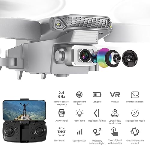 Miniatura 7 de Drone with Dual 1080P HD Camera for Adults - WIFI FPV Drone with Camera RC Quadcopter Toys Gifts for Boys Girls with Altitude Hold Trajectory Flight