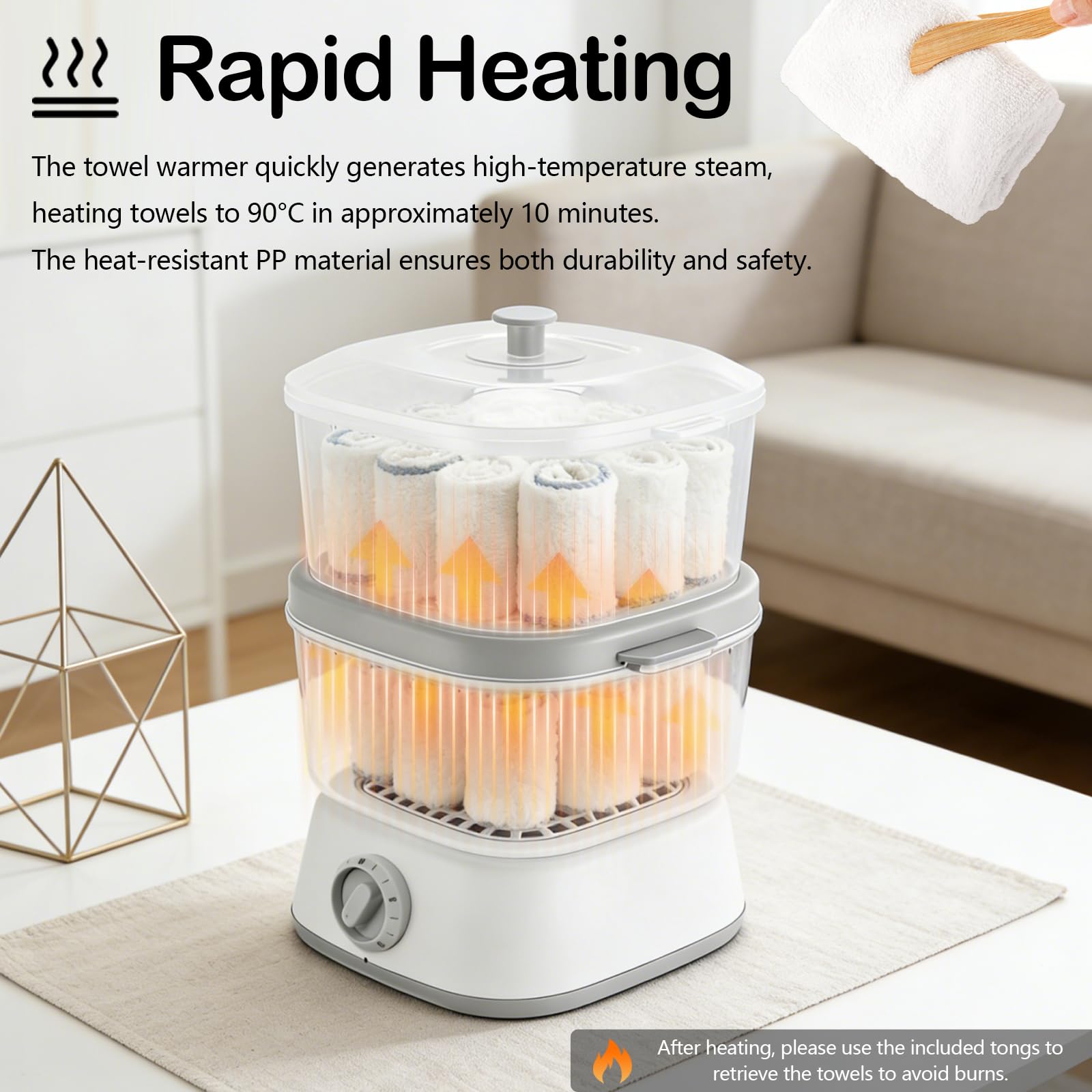 Calentador De Toallas, Vaporizador Toallas Calentamiento Eléctrico De 6L con 2 Niveles De Calor Ahorro De Energía Calienta 18 Toallas Y Apagado Automático para El Hogar Peluquerías Y Spas