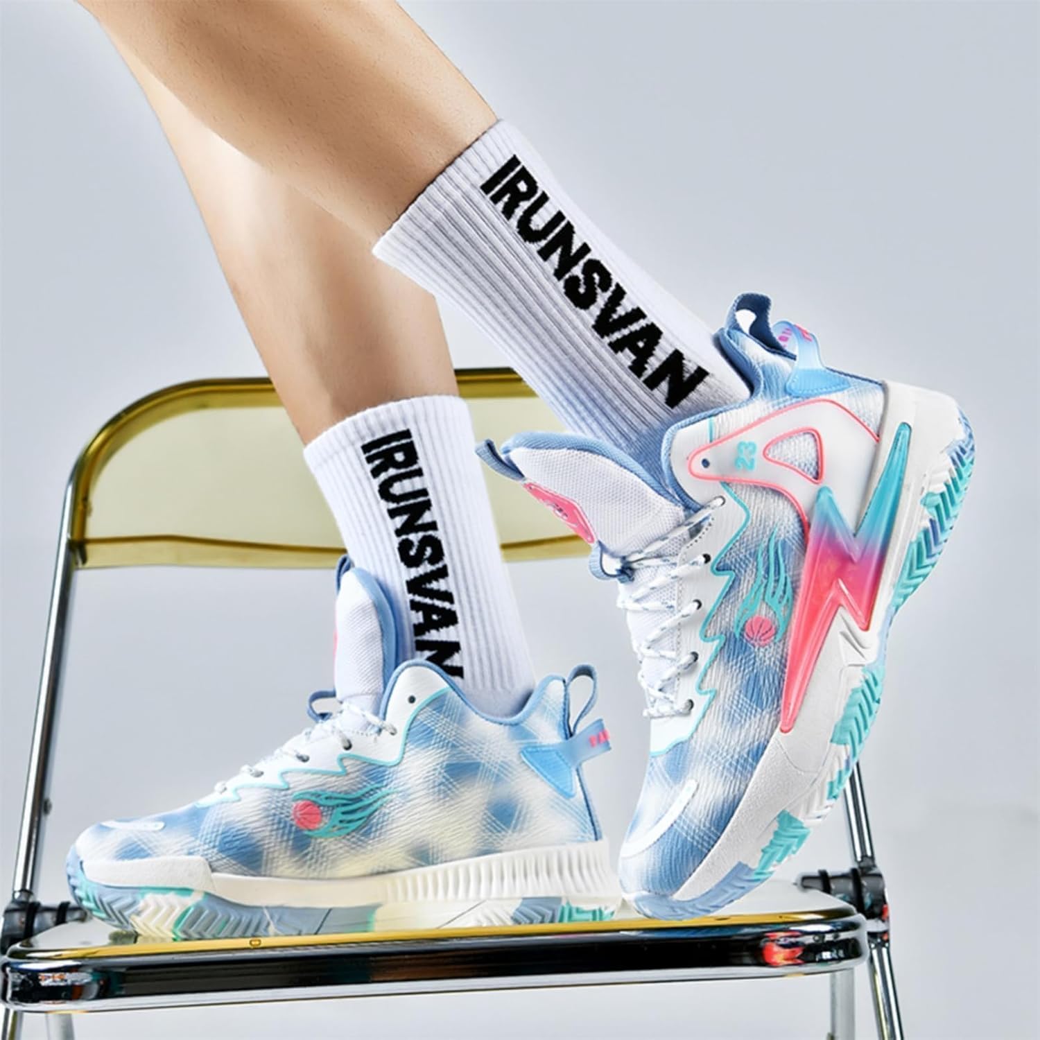 Moodeng Womens Basketball Shoes Breathable Non Slip Sports Shoes Fashion Running Sneakers Supportive Athletic Gym Shoes - Image 2