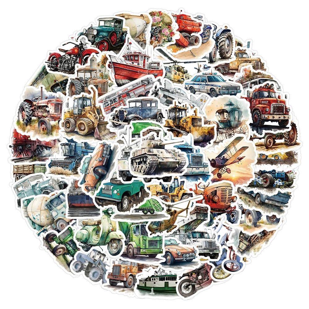 50 Pcs Vehicle Stickers Laptop Car Scrapbook Phone Skateboard Suitcase Luggage Bike Vehicle Vinyl Waterproof Aesthetic Personalised Stickers for Teens Boys Girls Adults