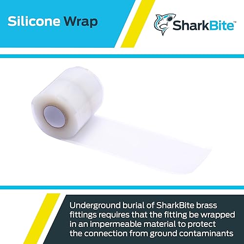 Miniatura 5 de SharkBite Envoltura de tubo de silicona para empujar para conectar accesorios de plomería de latón, 25406A