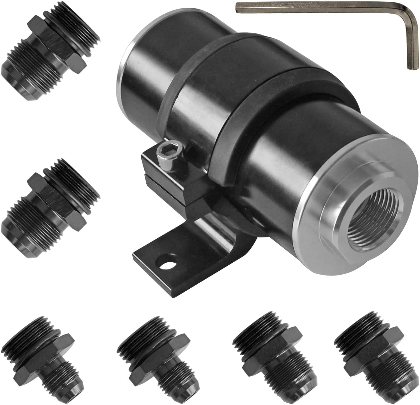 50mm Air Filter 100 Micron Cleanable Inline Fuel Filter Mount Aluminum