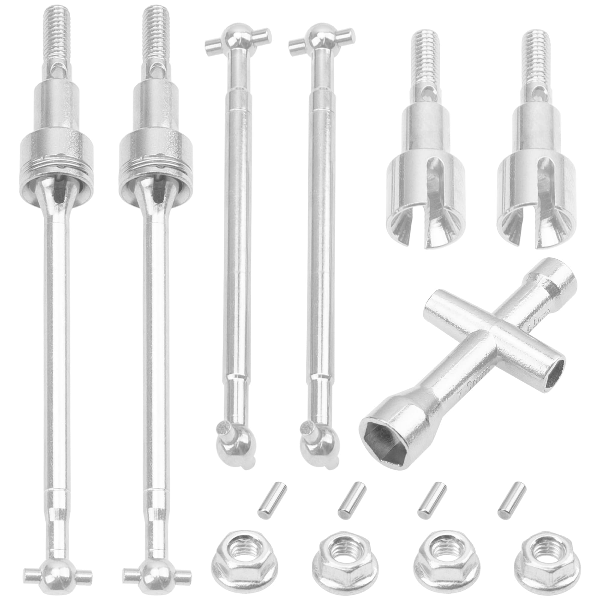 Vgoohobby Steel Front Rear Drive Shaft CVD Compatible with SCY 1/16 Pro 16103 16201 16101 16102 RC Car