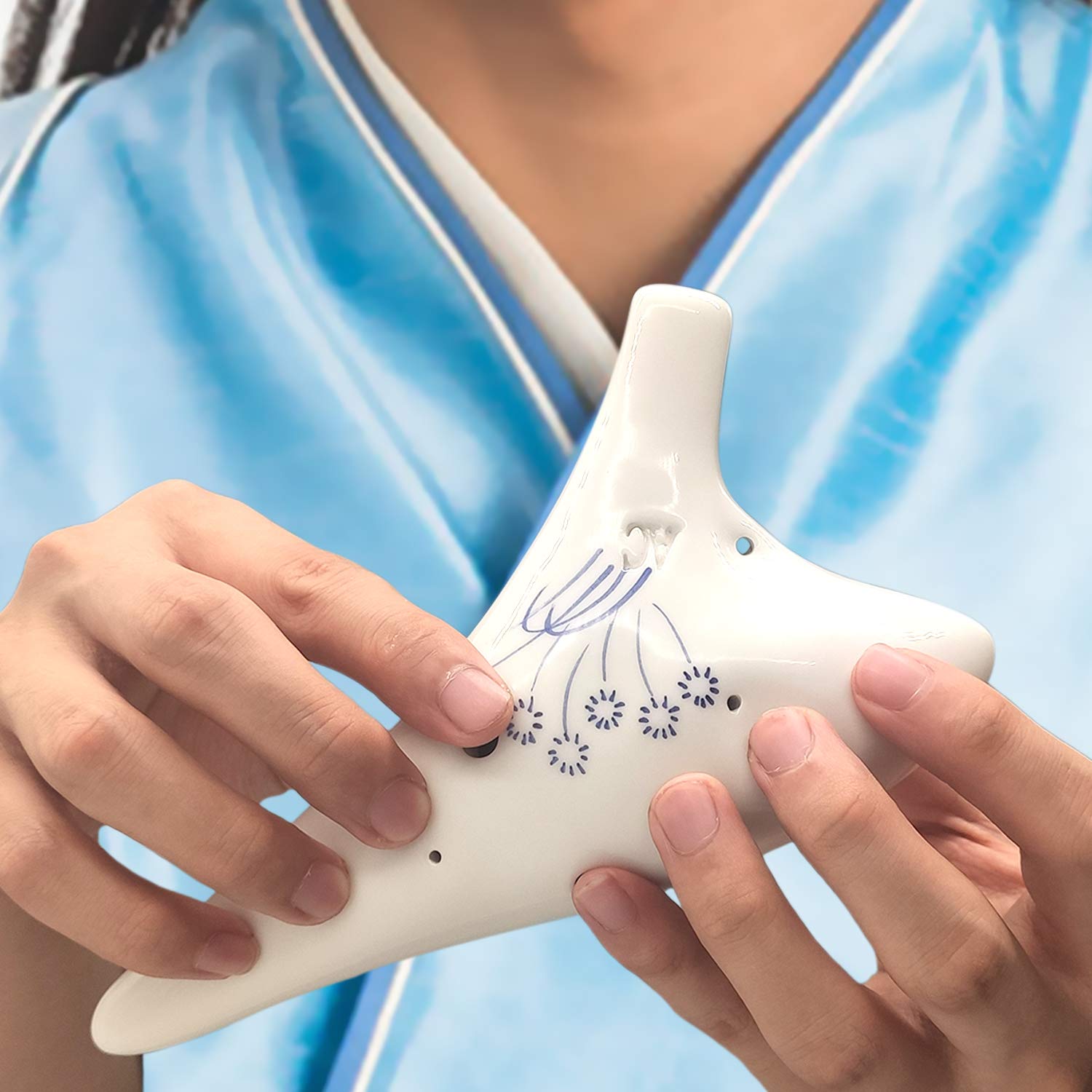 Cisolen Ocarina Alto C 12 Hole Ocarina Ceramic Ocarina Instrument Easy